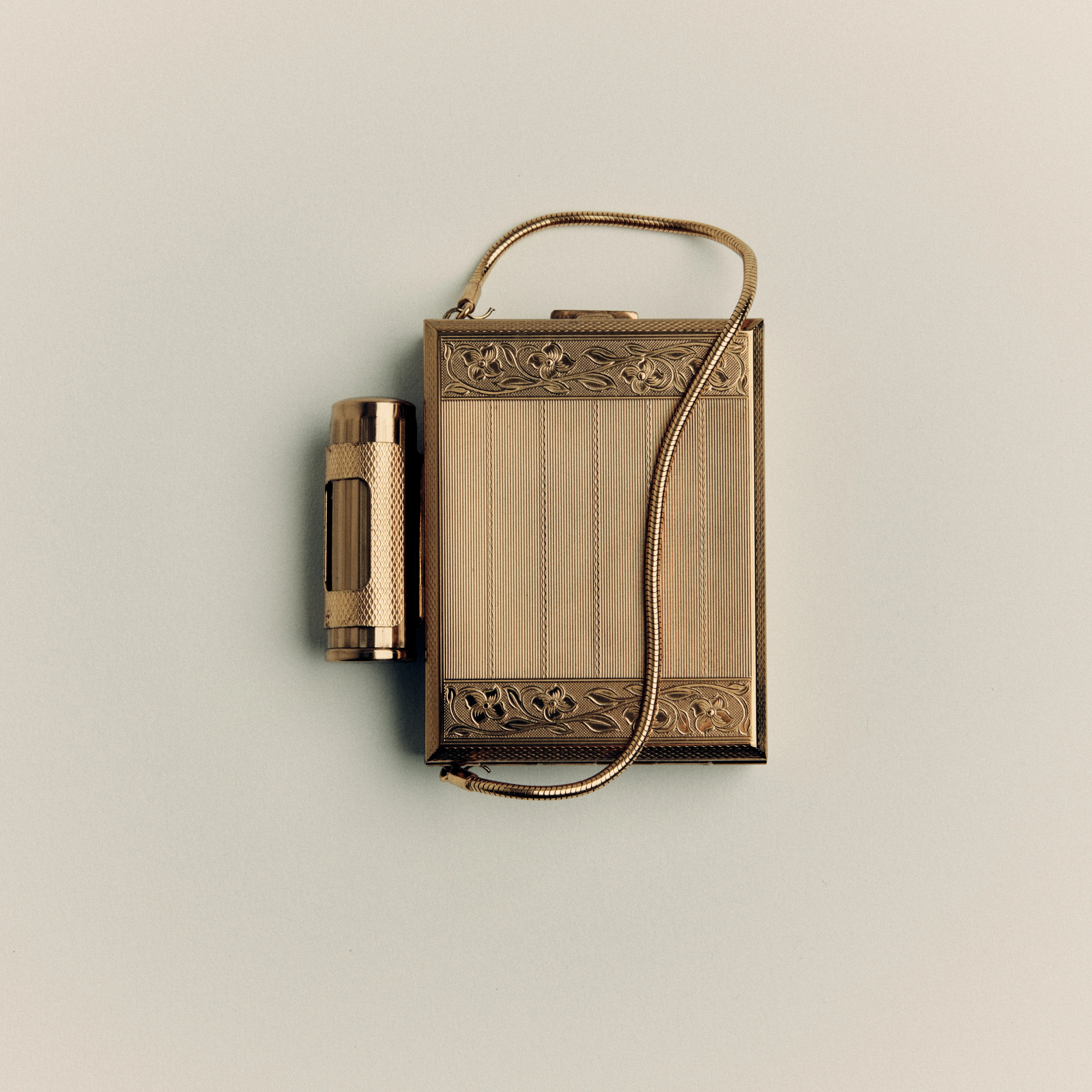 Vintage Gilt Powder Compact, Kigu Party Case - Image 2